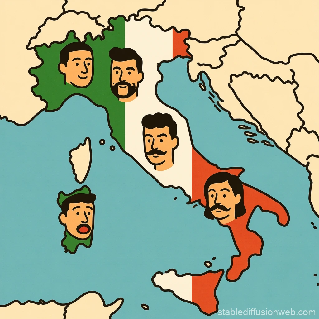 Stable Diffusion Italian Stereotypes Map