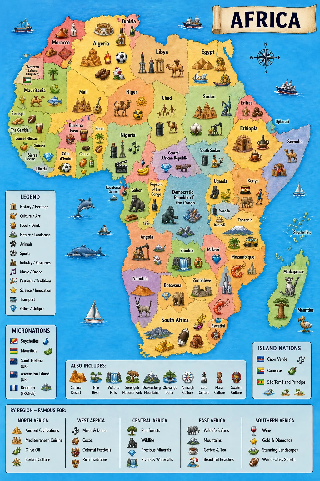 Emoji Map Of Africa