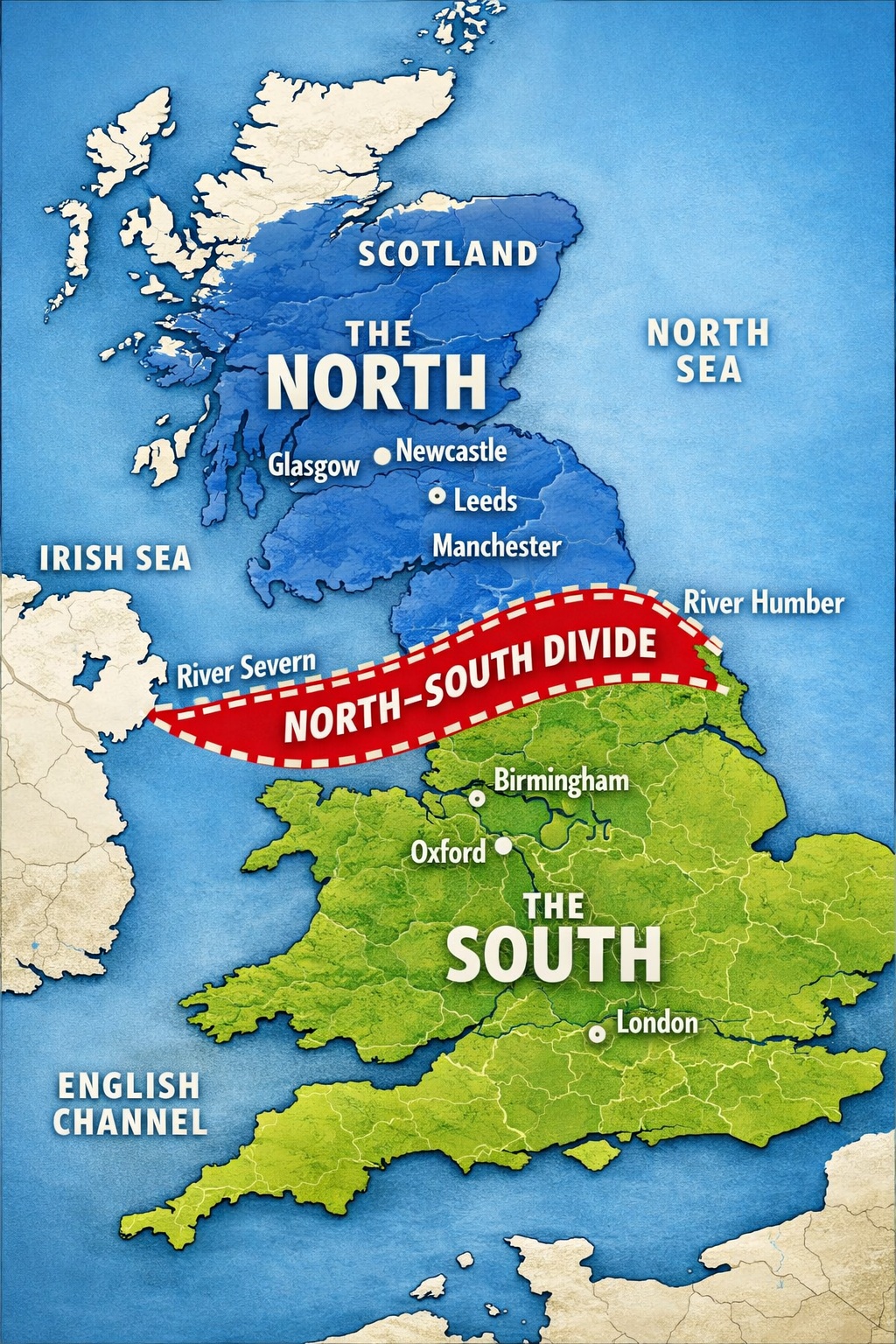 The UK North-South Divide As Mapped By Co-Pilot