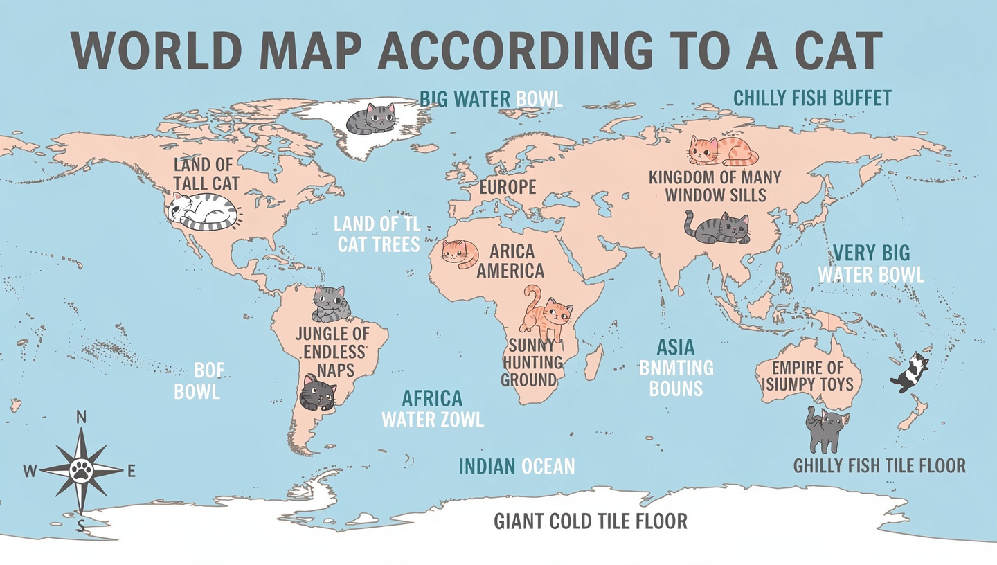 Create a map showing the funniest geography meme you know from Flux 2 pro