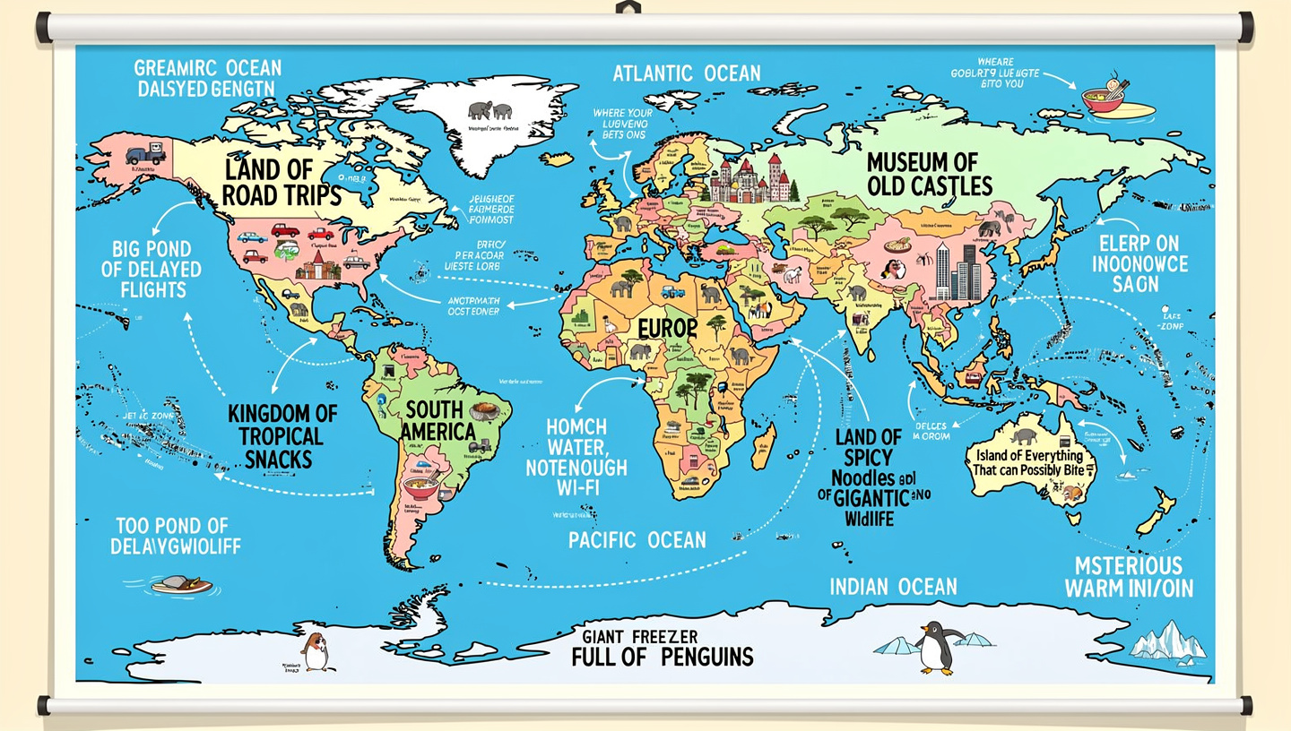 Create a map showing the funniest geography meme you know from Flux 2 pro alt