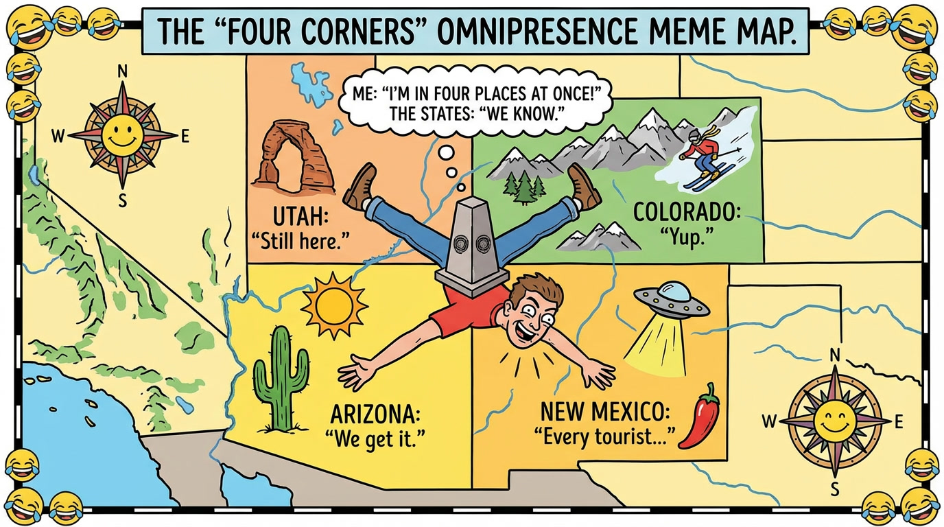 Create a map showing the funniest geography meme you know from Nano Banana Pro