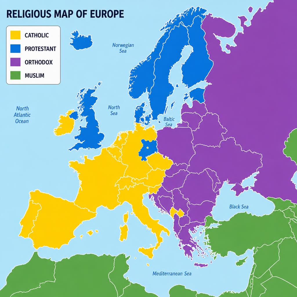 Europe's Religious Divisions According to GPT Image 2 version 2