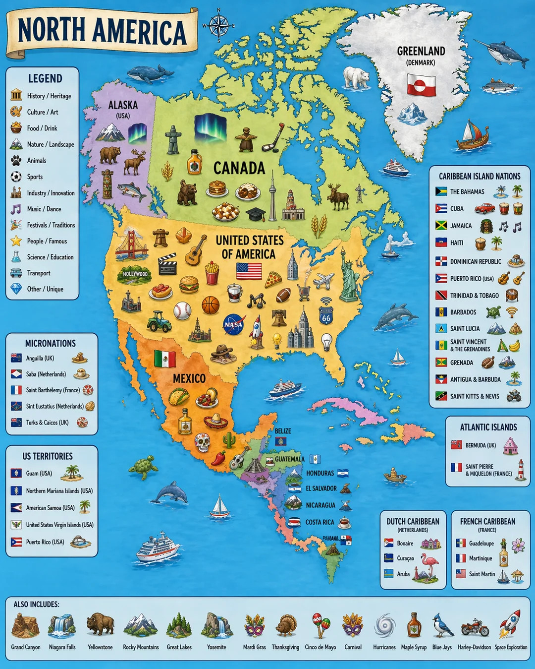 Emoji Map of North America