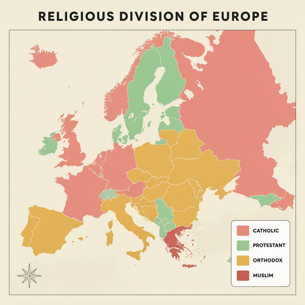 Europe's Religious Divisions According to P-Image-Ideogram 3