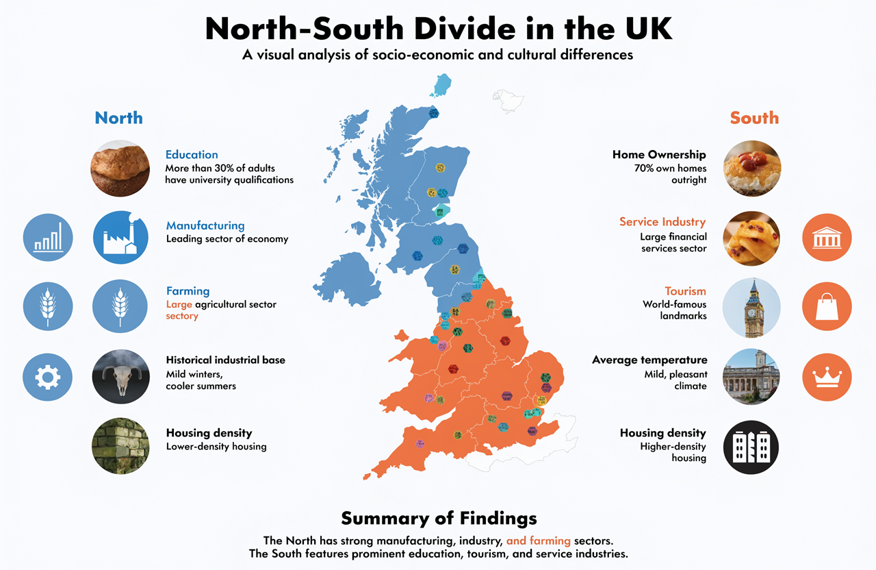 The UK North-South Divide As Mapped By Recraft V4 Pro