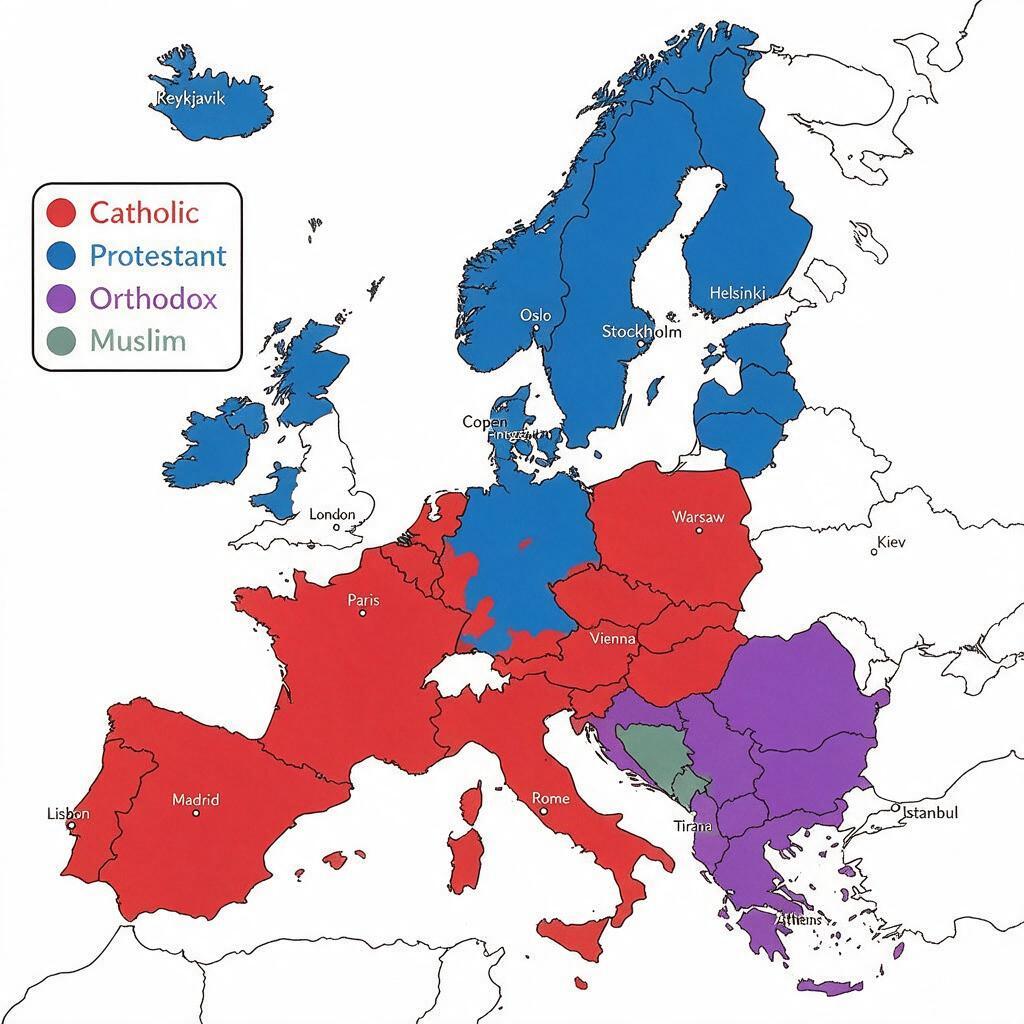 Europe's Religious Divisions According to Seedstream version 1
