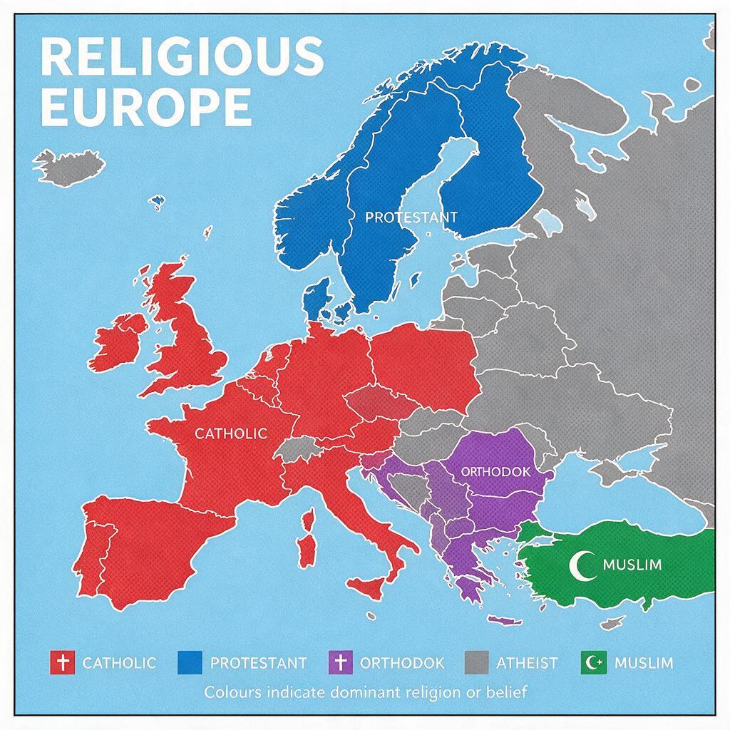Europe's Religious Divisions According to Seedream 1