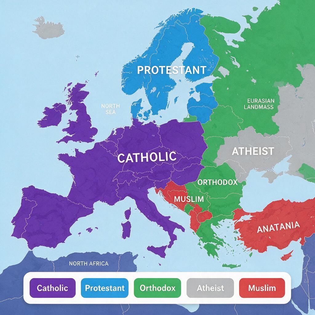 Europe's Religious Divisions According to Seedream 2